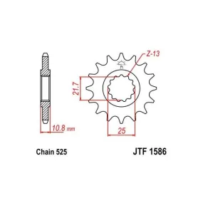 Pignon JT SPROCKETS acier standard 1586 - 525